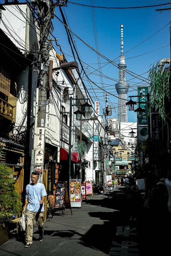 Skytree at end of lane