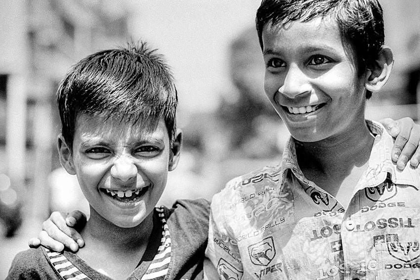 boys with an amused smile