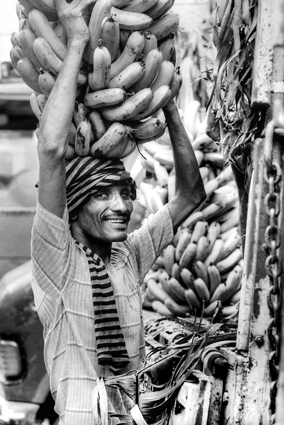 Man carried bananas