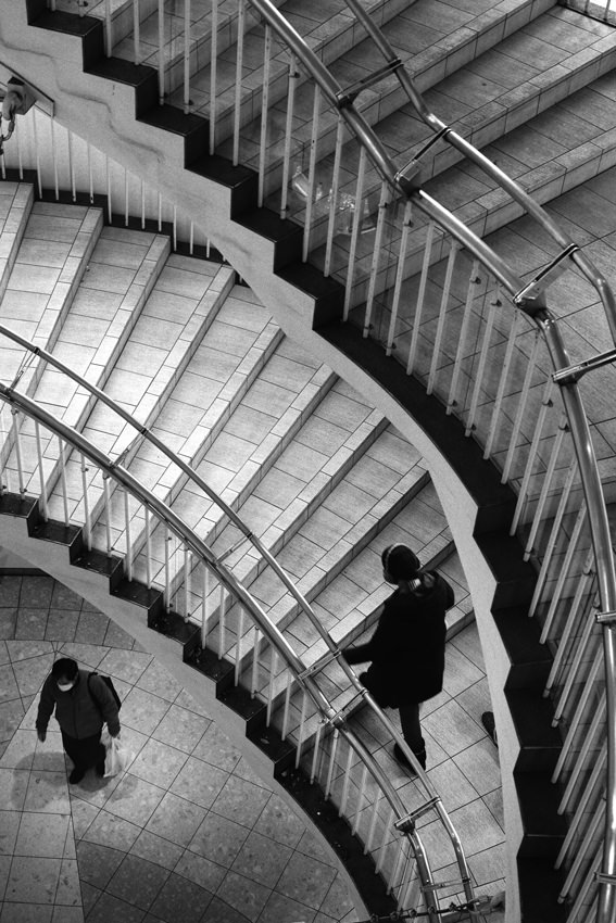stairway and two persons