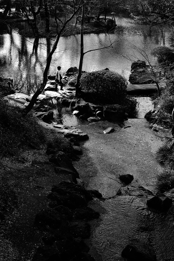 figure on steppingstones