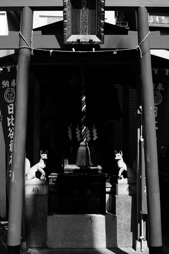 Statues of fox in Shinto shrine
