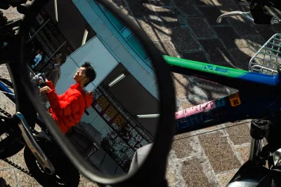 Man reflected in mirror