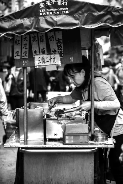 Woman working in Food stall