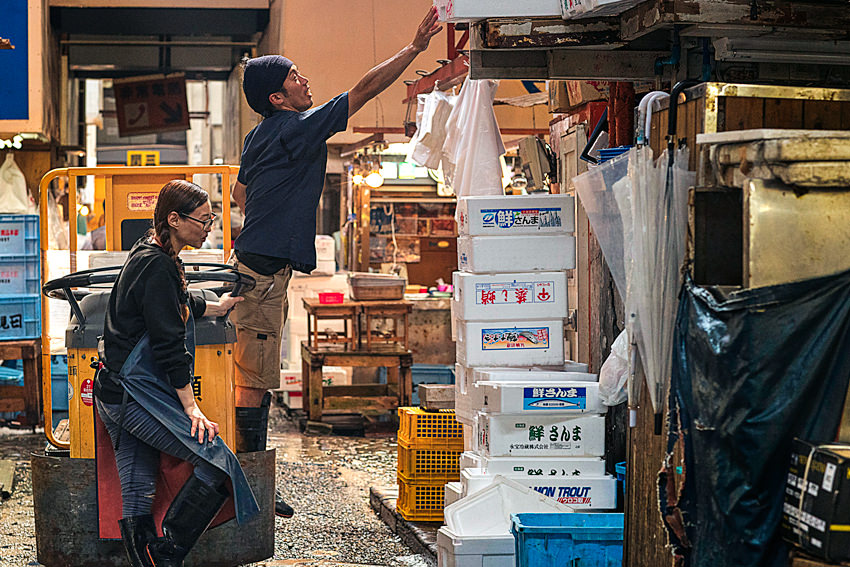 Man helping woman