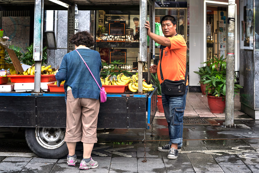 Street vendor selling bananas