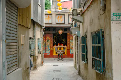 Temple at end of lane