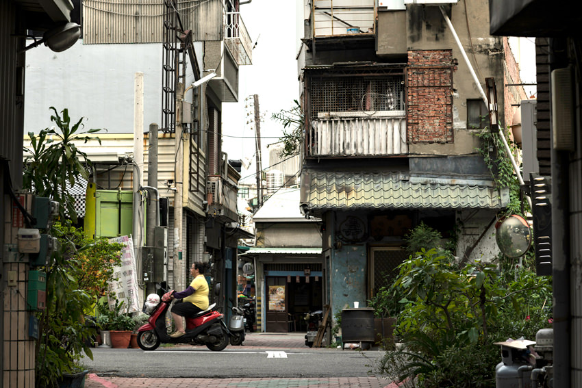 Motorbike running residential area
