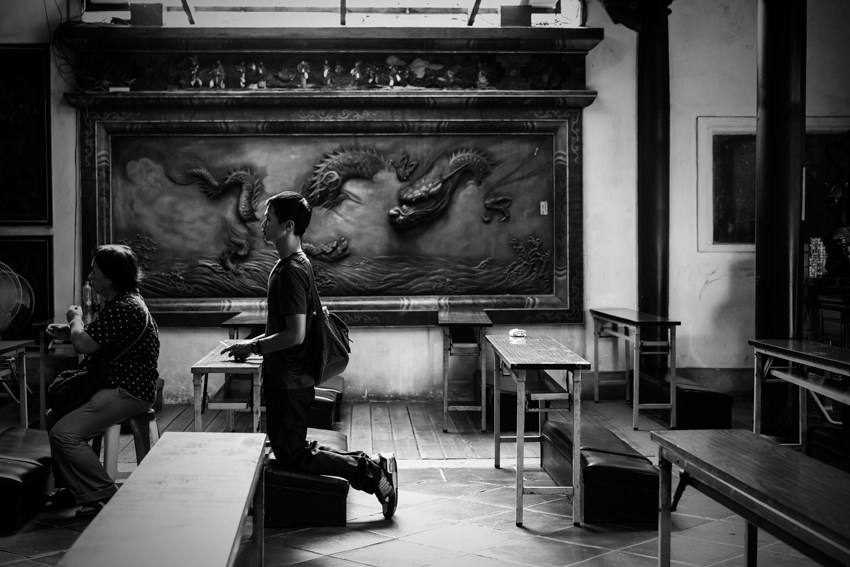 Young man praying
