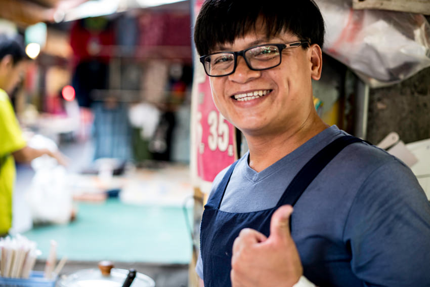 Man thumbing up