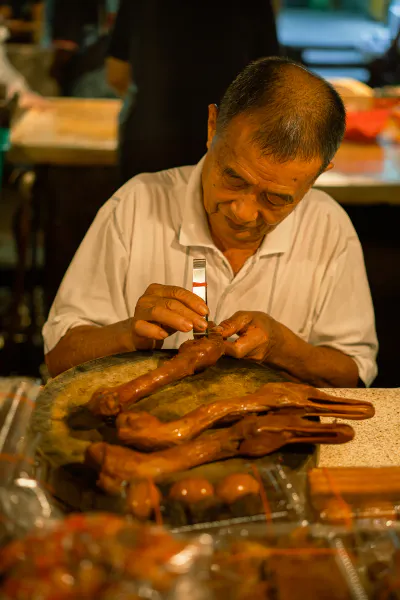 Smoke-dried heads of duck