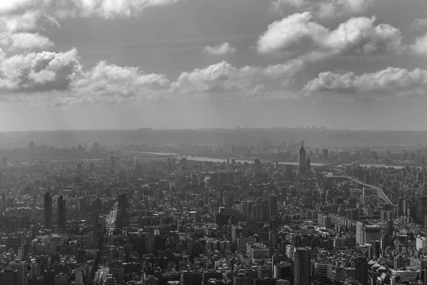 Birds-eye view of Taipei