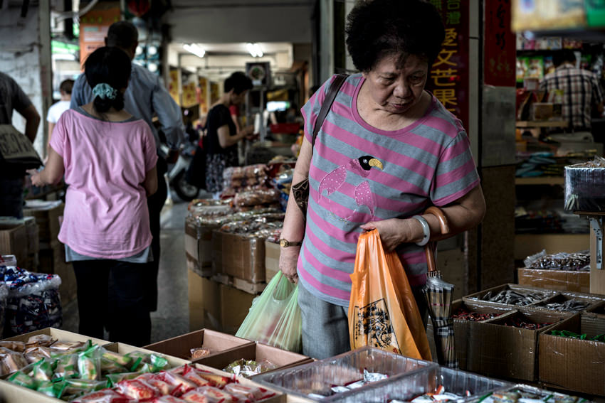 woman browsing article for sale