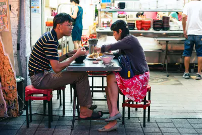 Couple dining at Ningxia Night Market