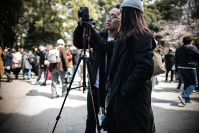 Woman taking photos