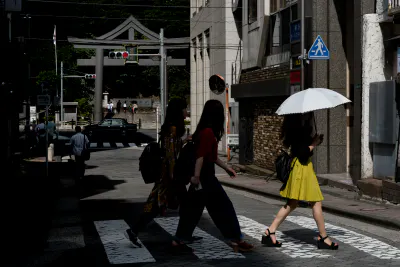 Young woman with umbrella