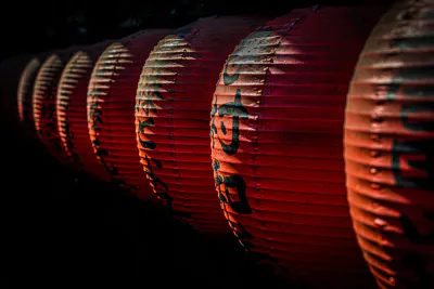 Red and round lanterns