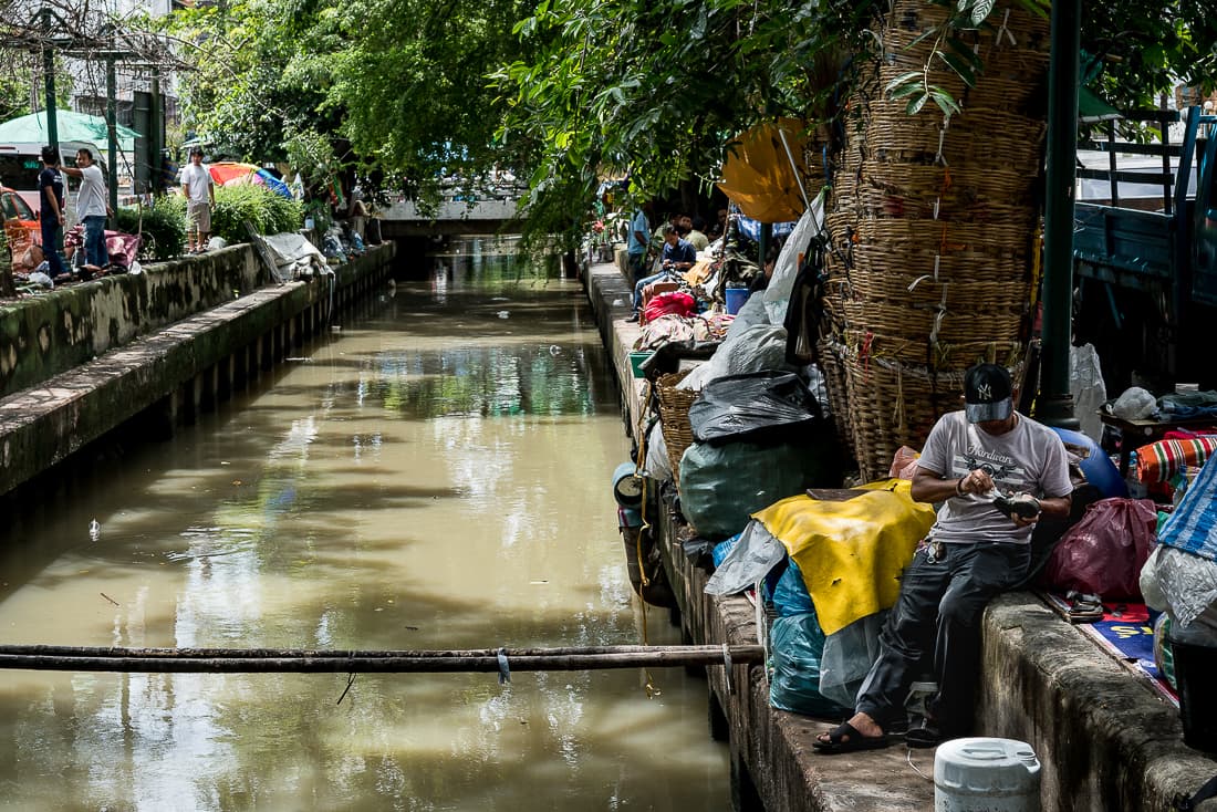 Narrow canal running through Bangkok