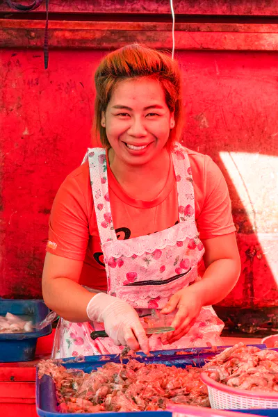 Woman with gloves on only one hand