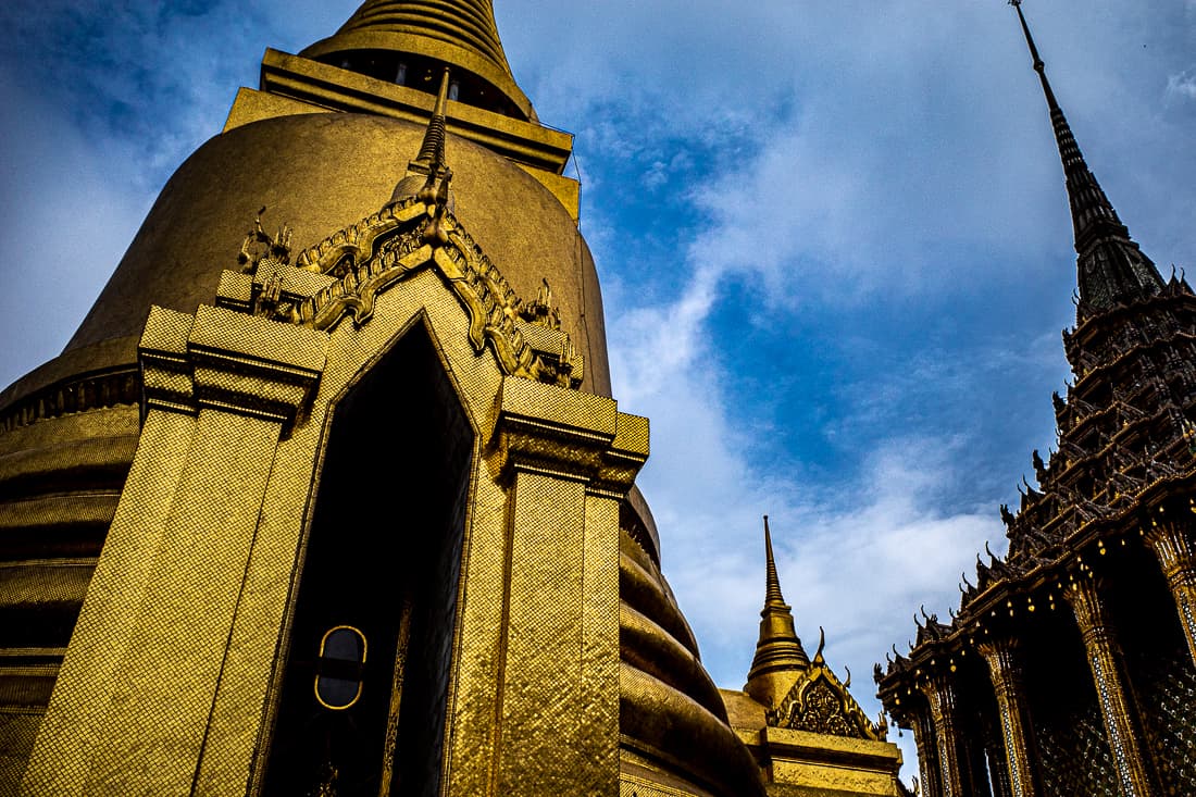 Phra Si Rattana Chedi and Phra Mondop in Wat Phra Kaew