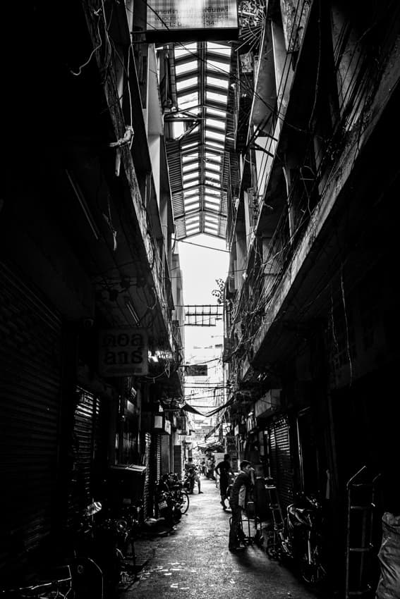 Dim alleyway in Chinatown