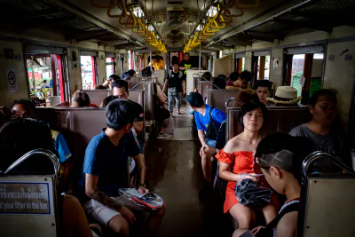 Passengers on Maeklong Railway