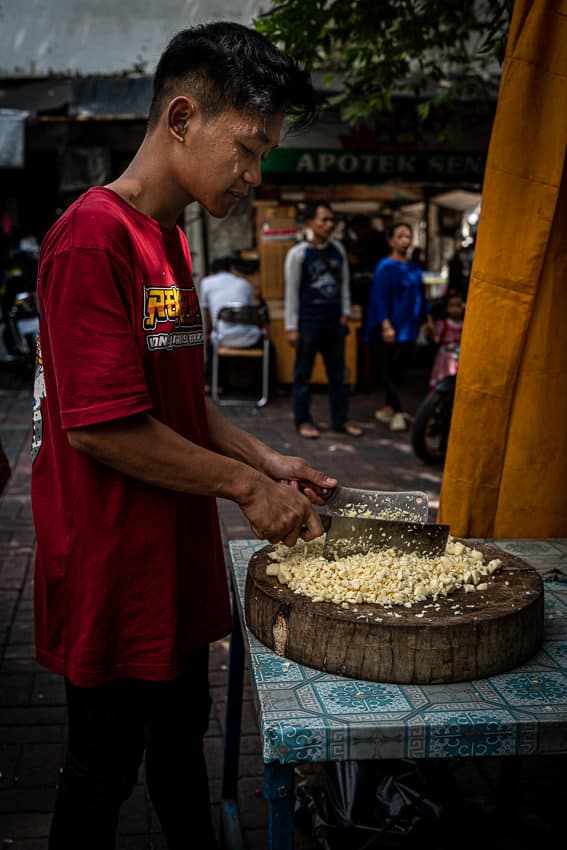 Food stall in Glodok district in Jakarta