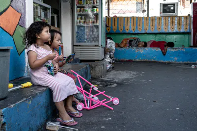 Girls chatting in the lane of Jakarta