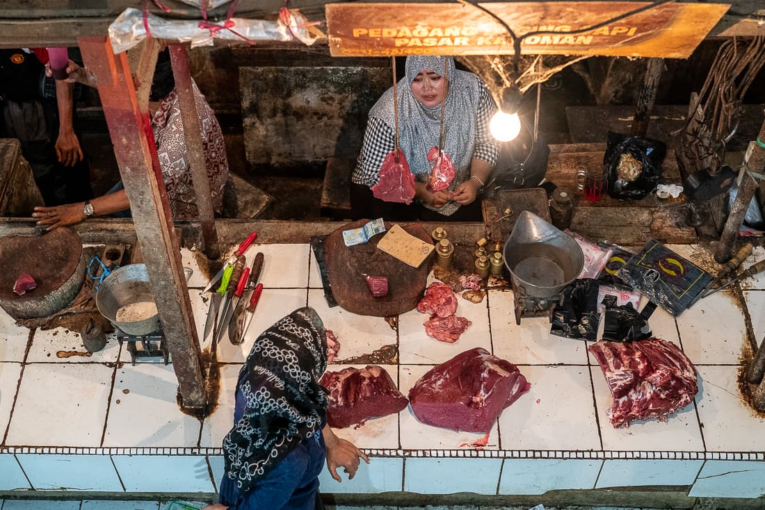 Butcher at Kanoman Market