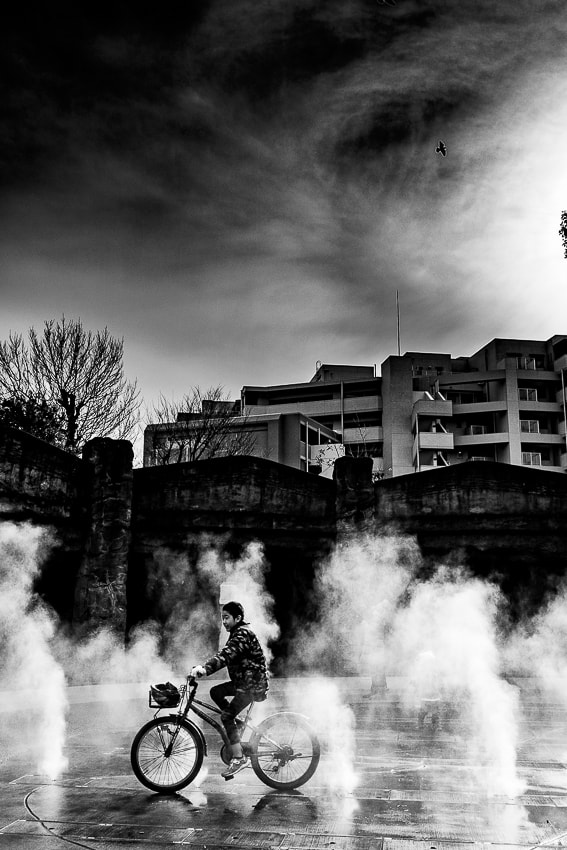 Mist fountain in Omori Shell Mound Ruins Garden