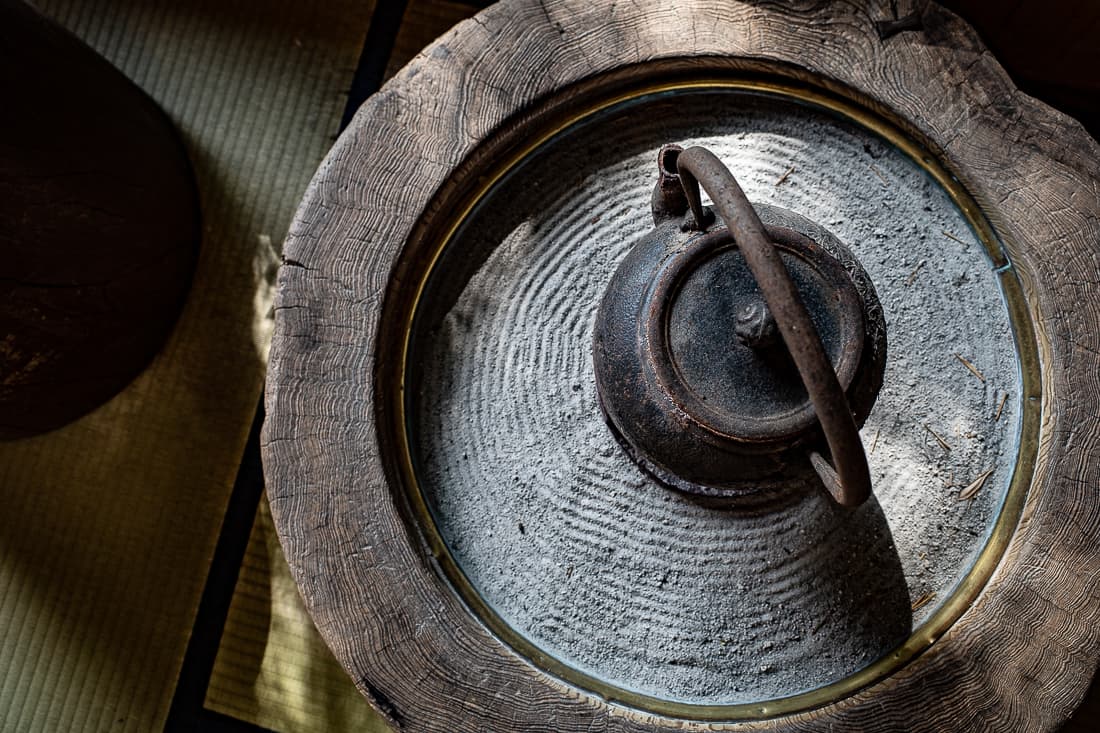 brazier and iron kettle