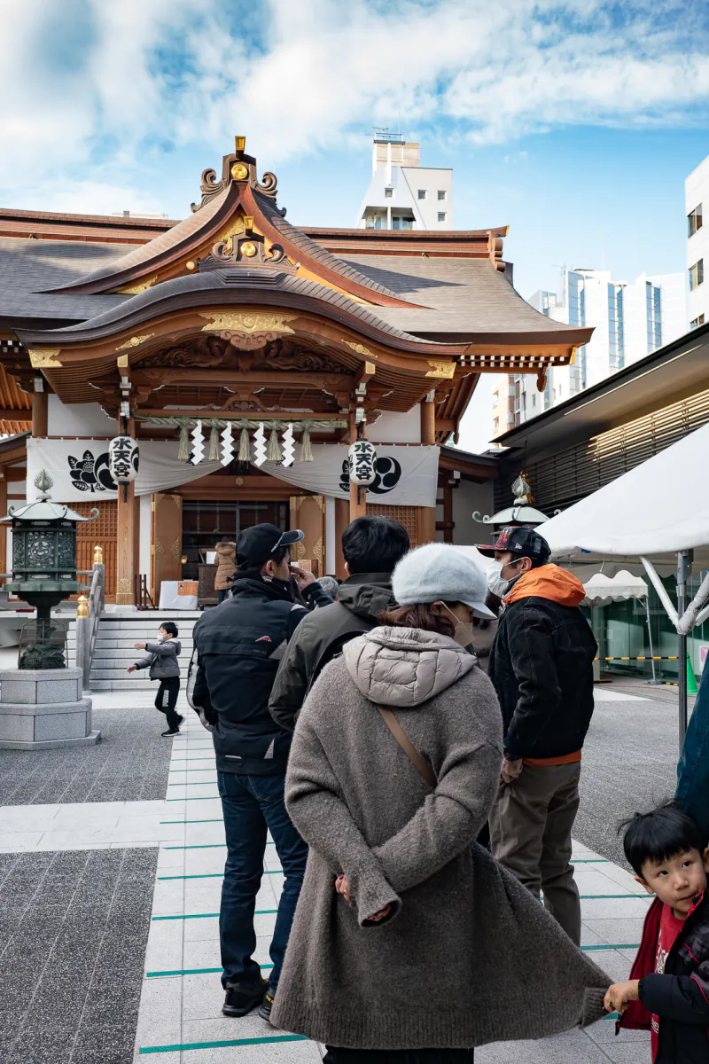 Worshippers at Suitengu Shrine