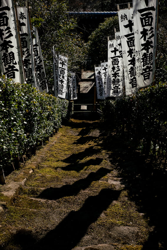 Sugimoto-dera's moss-covered stone steps