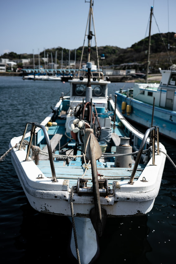 Fishing boat anchored at the Hashirimizu Fishing Port