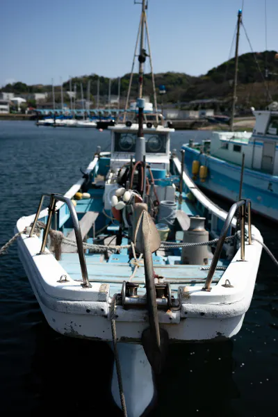 Fishing boat anchored at the Hashirimizu Fishing Port