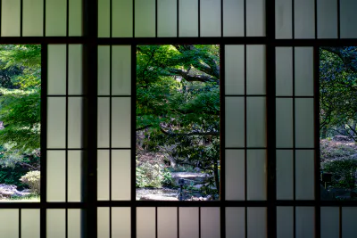 Frosted glass of the former residence of Marquis Maeda