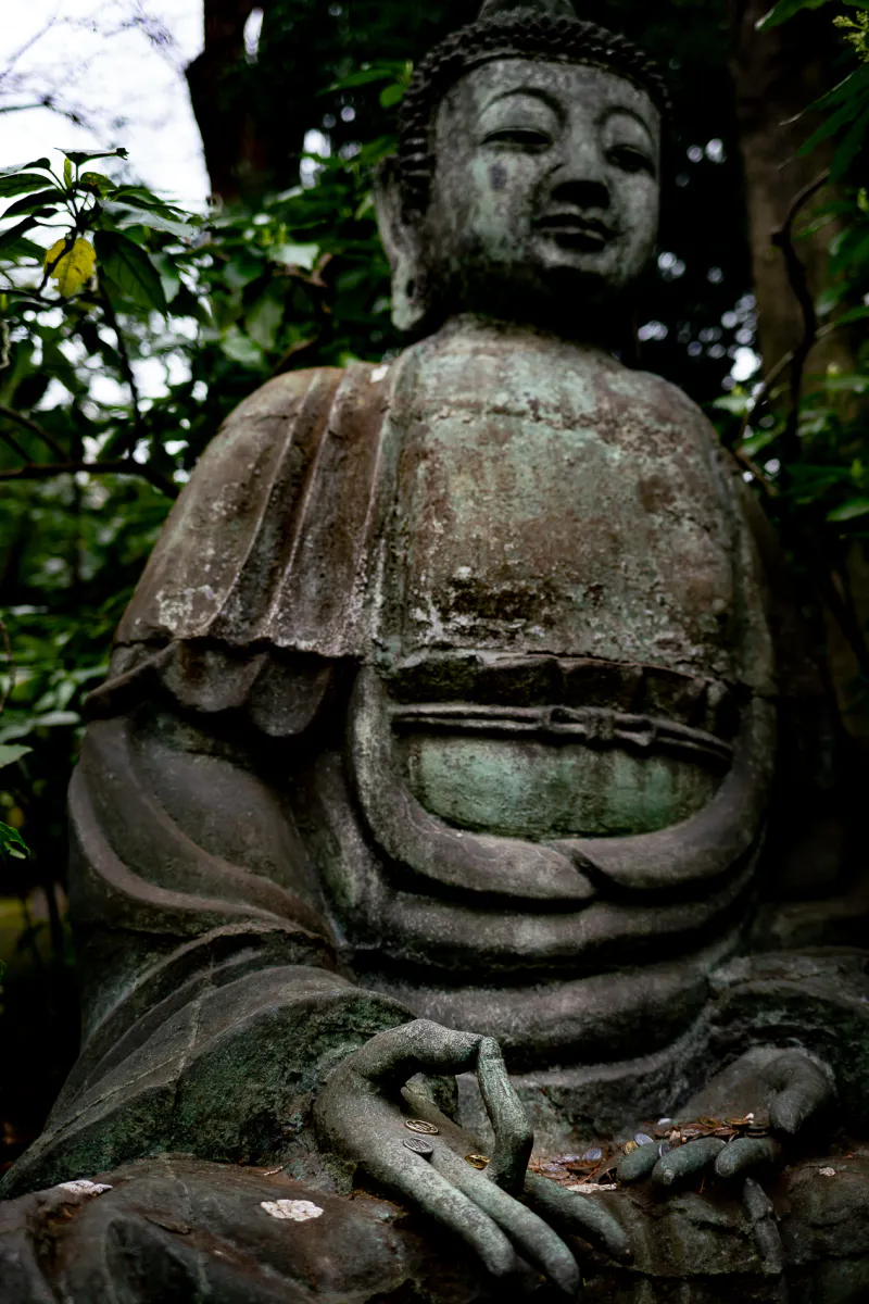 Buddha statue in the garden of Nezu Museum