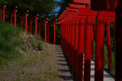 Torii at the secondary approach to Otaru Sumiyoshi Shrine