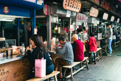 Alley where good food is gathered in high density