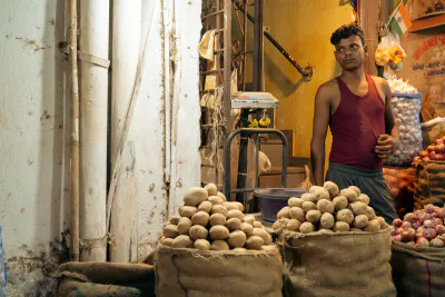 Man selling potatoes