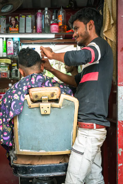 Roadside barbershop