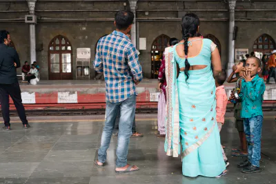 People waiting for the train on the platform