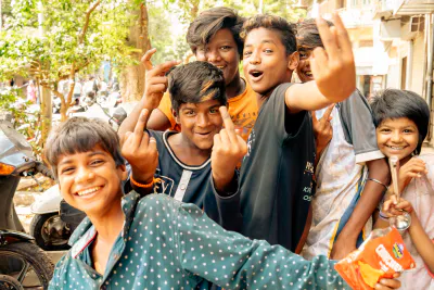 Children posing for a photo