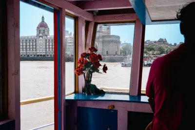 Taj Mahal Hotel beyond the window