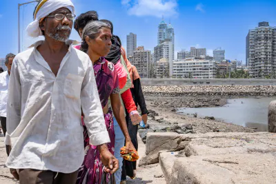 People heading for the Haji Ali Dargah