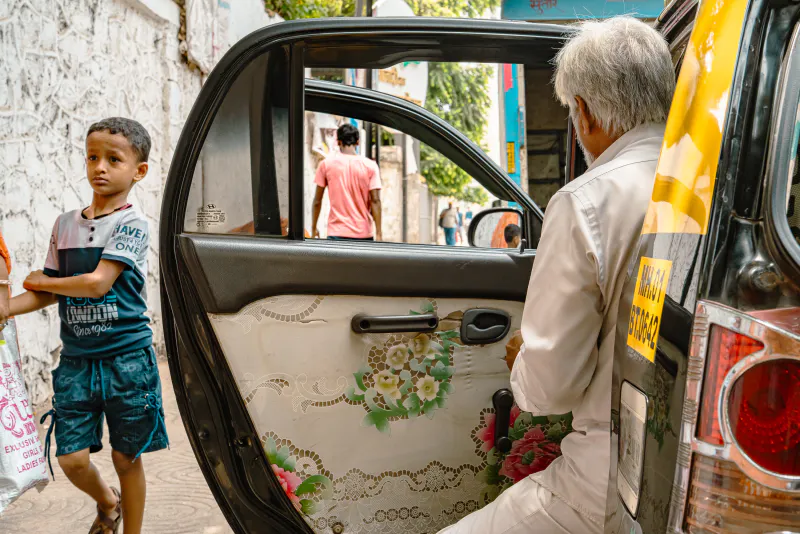 Taxi with doors open