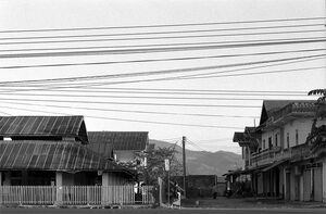 Electric wires stretching in air