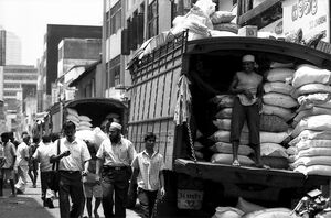 Street with many truck