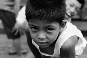 Boy looking into lens