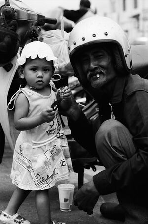 Little girl and grandfather